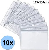Fako Bijoux - 10x Badgehouder Plastic XL Horizontaal - ID Naamkaarthouder - Kaarthouder - Pashouder - 11.5x10cm - Transparant - Waterproof - 115x100mm - 10 stuks