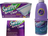 Recharge pour système de vadrouille tout-en-un Swiffer Spray & Clean - 750 ml - Agent nettoyant prêt à l'emploi et 12 morceaux de Lingettes démaquillantes