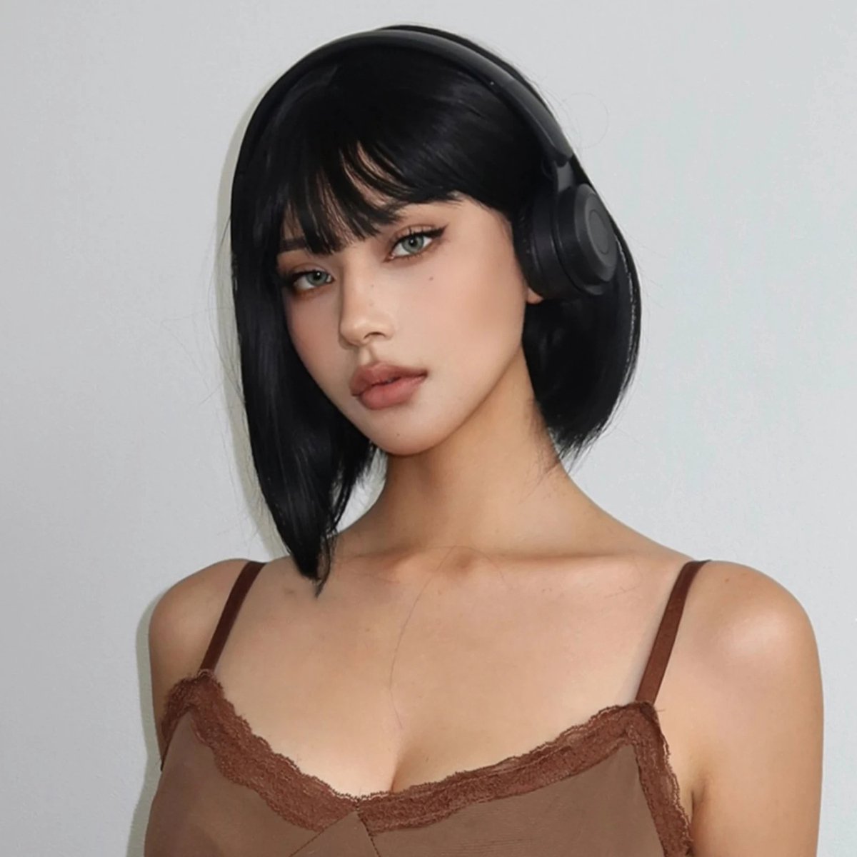 SassyGoods Zwarte Pruik - Pruiken Dames Kort Haar - Wig - Haarwerk - Wasbaar - Zwart - 35 cm — afbeelding 5
