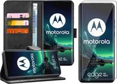 Hoesje geschikt voor Motorola Edge 40 Neo - Screenprotector Glas - Portemonnee Book Case Zwart
