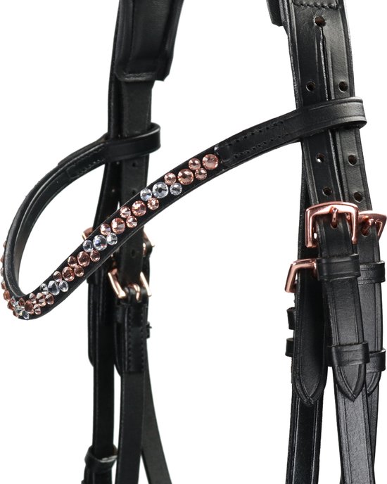 Epplejeck Hoofdstel Epplejeck Ejrose Gold Zwart | Maat: Paard Epplejeck Hoofdstel Epplejeck Ejrose Gold Zwart | Maat: Paard