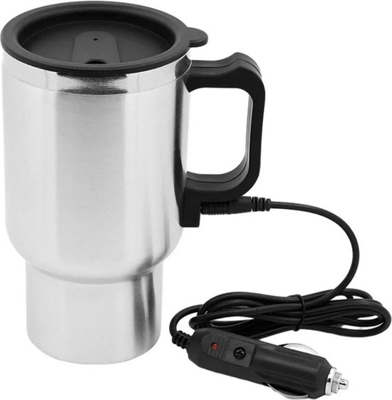 Waterkoker Auto - Waterkoker voor Onderweg - Waterkoker Camping 12v - Zilver