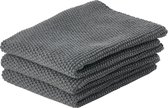 Bol.com Zone Theedoek 27 x 27 cm 3 stuks Anthracite aanbieding