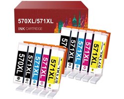 weCare 10-pack - Geschikt voor Canon 570/571 XL inktcartridges - Geschikt voor Canon Pixma MG5750 - MG5751 - MG6850 - MG7750 - MG7751 - MG7752 - TS5055