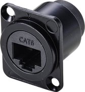 TRU COMPONENTS TC-9554644 Prise traversante RJ45 en forme de D Prise CAT 6A, droite Nombre de broches 8P8C Zwart 1 pièce(s)
