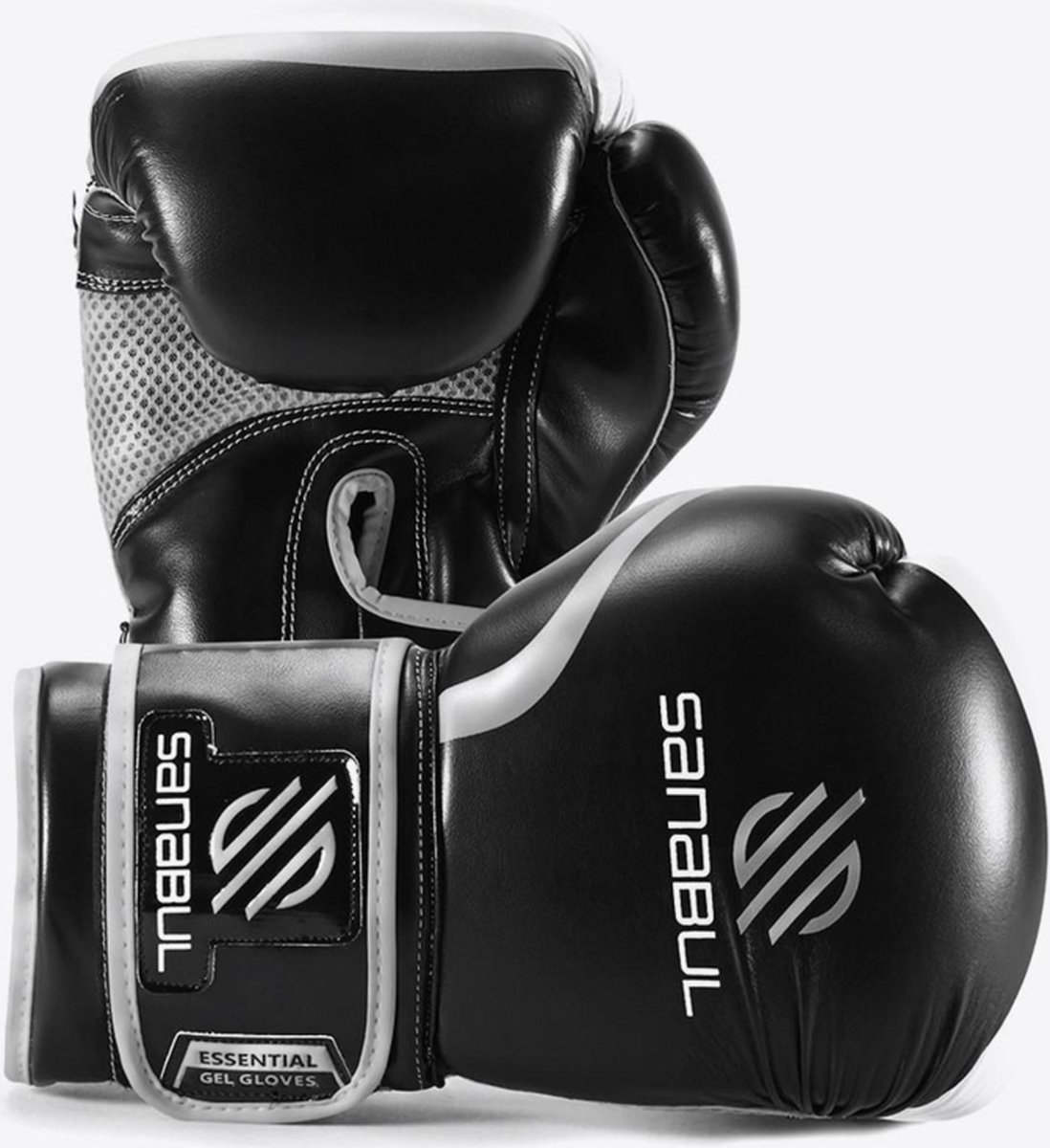 Sanabul Essential Gel Bokshandschoenen - Zwart, Zilver 14 oz