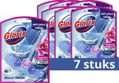 Glorix Actief Blauw Water WC blokjes - Magnolia - 7 Stuks - Voordeelverpakking
