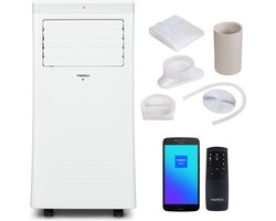 MEDION Smart Mobiele Airco P1002 (10000 BTU, 3-in-1, Koelen, Ontvochtigen, Ventileren, tot 34m², incl. Raamafdichtingskit, voor Slaapkamer en Woonkamer, WiFi, App-Functie, Afstandsbediening, MD 37733)