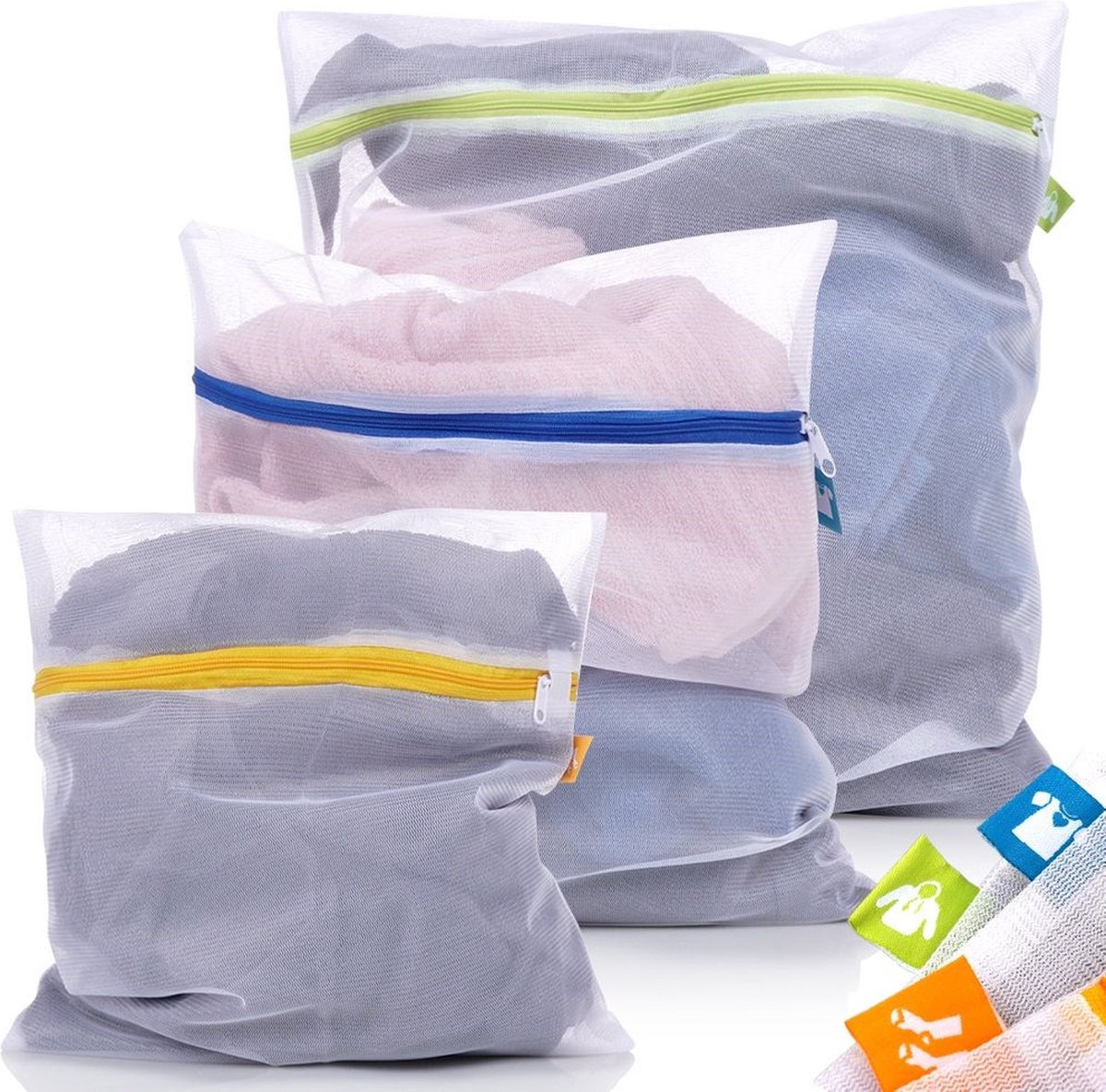 Mesh Waszak 3 stuks - Waszakjes - Waszakken voor Wasmachine - Herbruikbaar