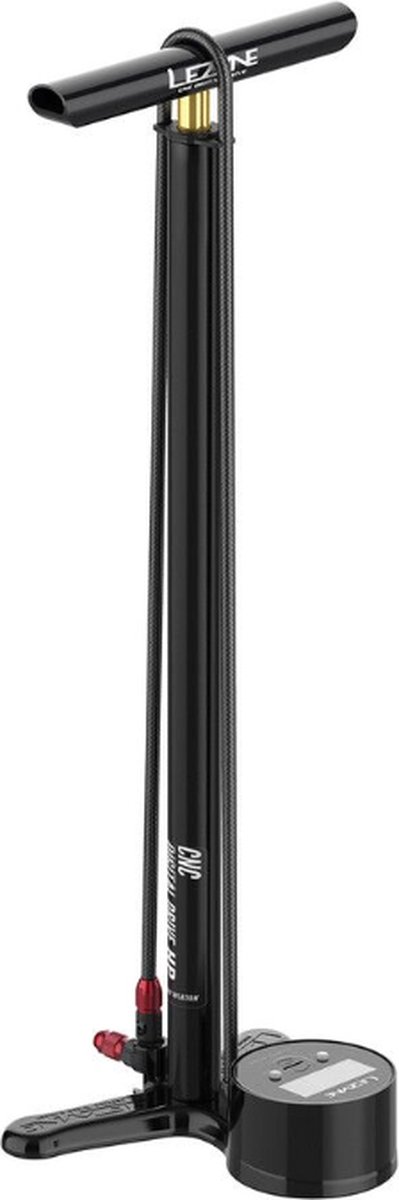 Lezyne CNC Digital Drive Vloerpomp – Vloerpomp – Extra lang – 15.2 bar maximale druk – Manometer – Stevige slang – Staande pomp – Zwart