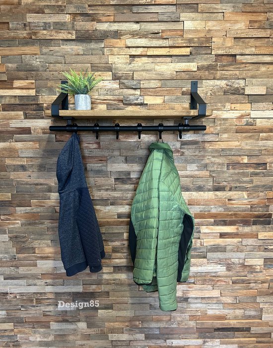 Qiannhee Wandgarderobe van massief hout, verstelbare kapstok 80-100 cm met 16 haken, voor woonkamer en hal (wit Qiannhee Wandgarderobe van massief hout, verstelbare kapstok 80-100 cm met 16 haken, voor woonkamer en hal (wit