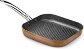 Bol.com Grillplaat 28 x 28 cm Gesmeed Aluminium met Koperen Strepen aanbieding