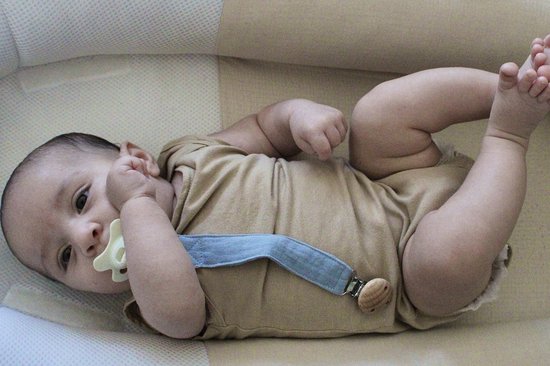 Speenkoord - katoen - Blauw - houten knop - fopspeen - accessoires baby - speenketting - baby - kraamcadeau - stof - speenkoord jongen - speenkoord meisje - speenkoord katoen van Merkloos — afbeelding 2