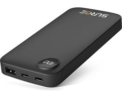 Surge Powerbank 10.000 mAh - 22,5W Snellader - 2x USB-C - 3 Apparaten Tegelijk - Compact met LED Display - Voor Noodpakket