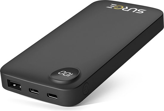 Surge Powerbank 10.000mAh 45W Zwart voor 3 Apparaten - Surge - €25,00