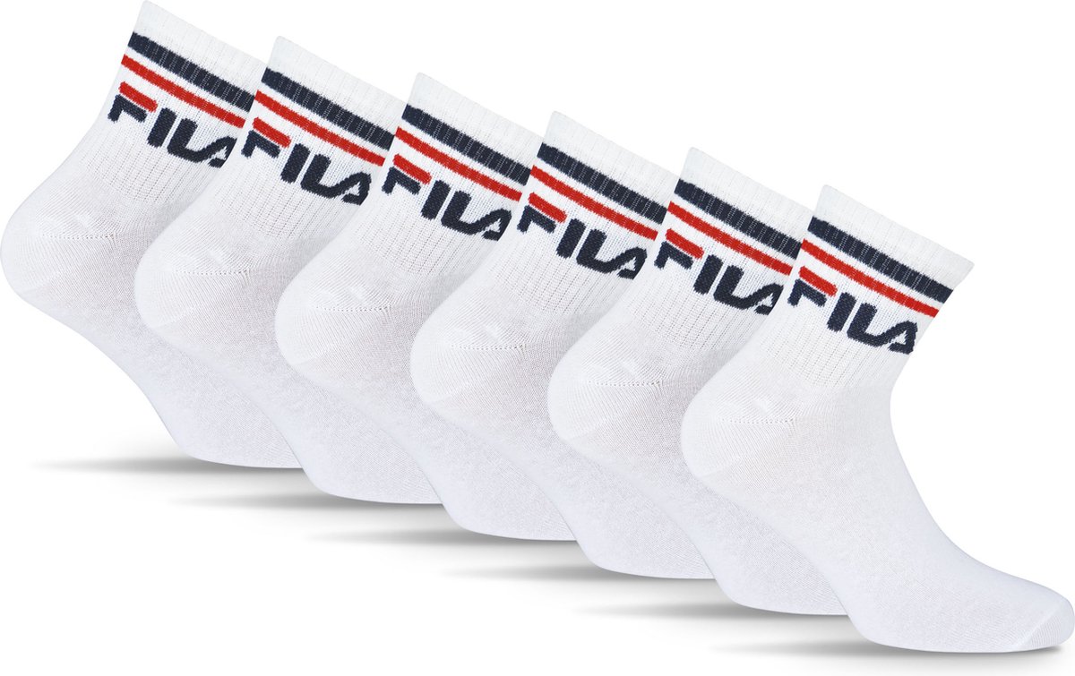 FILA Logoband Enkelsokken – 6 Pack Wit