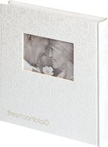 Fotoalbum wit gouden huwelijksverjaardag met omslaguitsnede en reliëf - Walther Ontwerp - Trouwalbum Muziek UG-107