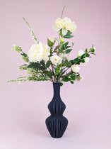 Luxe zijden bloemen boeket - 95cm hoog - Kunstboeket "Ivory Glow" - nep bloemen boeket - Kunstbloemen kant-en-klaar gebonden - Duurzaam modern zijdenbloemen boeket