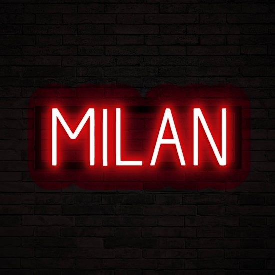 MILAN - Lichtreclame Neon LED bord verlicht | SpellBrite | 48,25 x 16 cm | 6 Dimstanden & 8 Lichtanimaties | Reclamebord neon verlichting