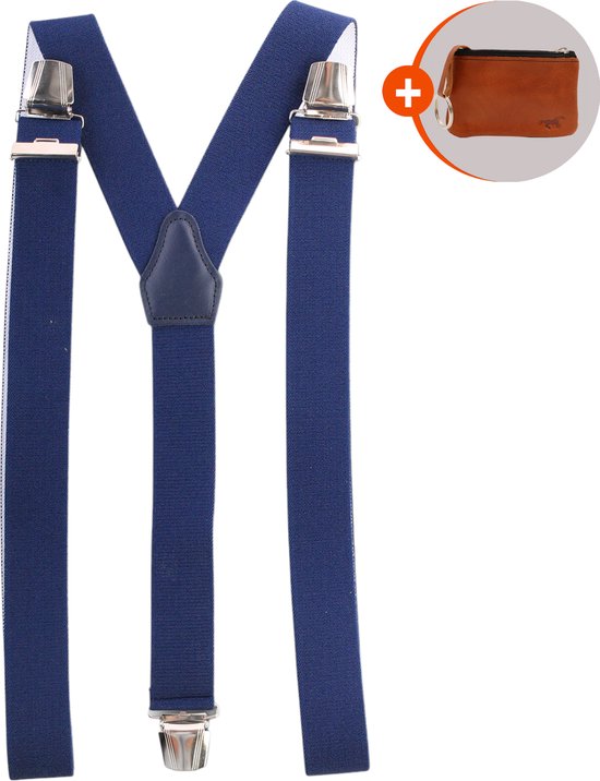 Safekeepers bretels heren - Bretels - bretels heren volwassenen - bretellen voor mannen - bretels heren met brede clip - blauw