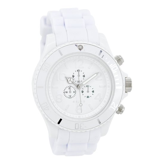 Foto: Oozoo timepieces witte horloge met witte rubber band c4832