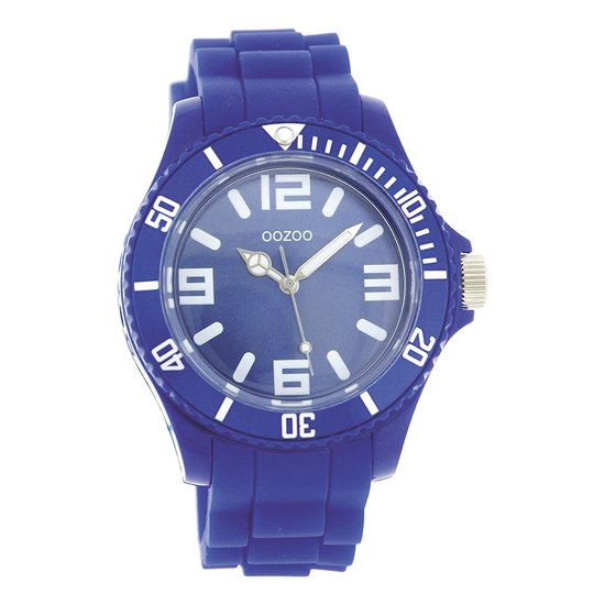 OOZOO Timepieces - Blauwe horloge met blauwe rubber band - C4281