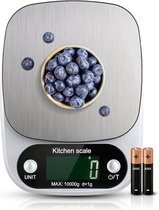Kymzo Keukenweegschaal - Digitale Precisie Weegschaal - 1gr tot 10kg - Tarra Functie - Inclusief Batterijen