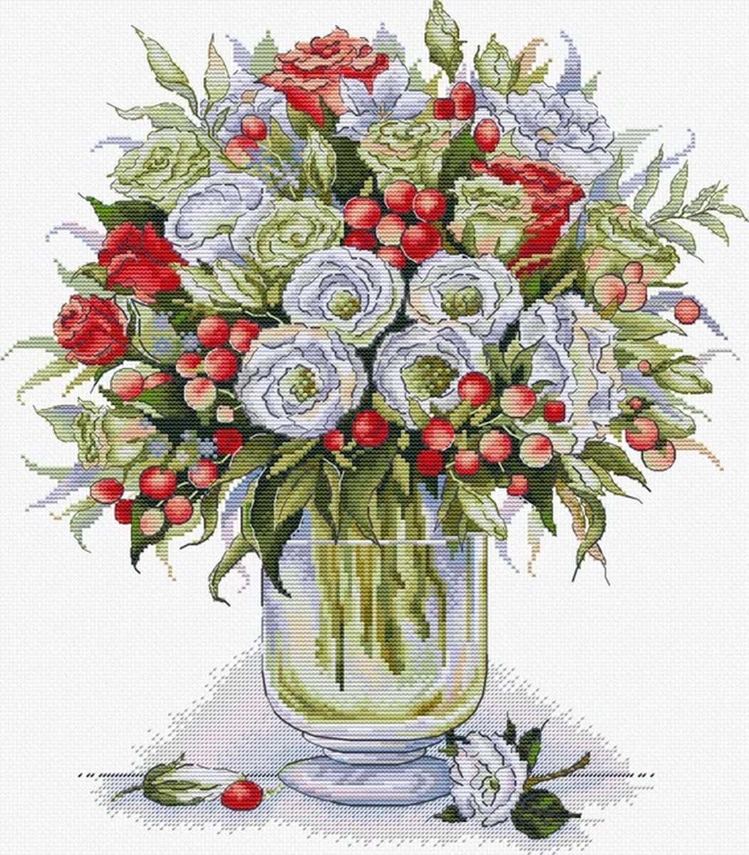 Borduurpakket HobbyJobby - The Passion Bouquet - Het Boeket van Passie
