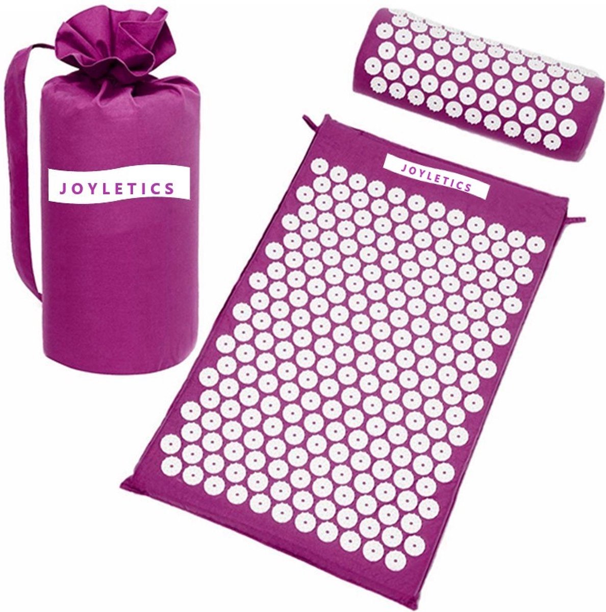 Goedkoopste Joyletics spijkermat met kussen | paars | 66 x 40 x 2 cm | acupressure mat | model 2024