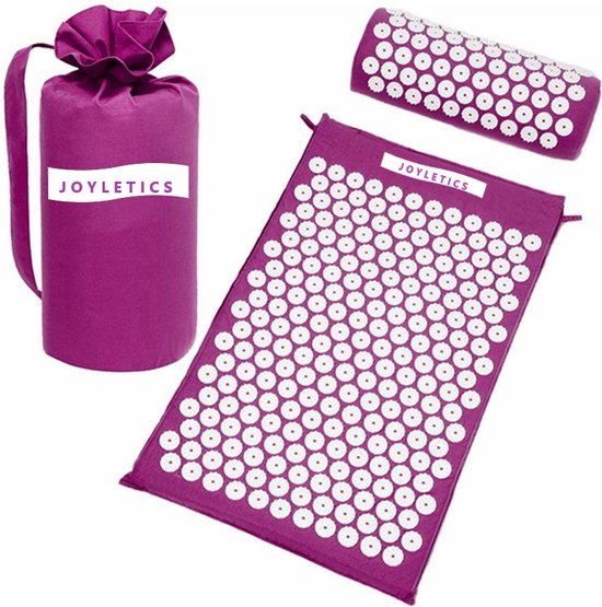 Foto: Joyletics spijkermat met kussen paars 66 x 40 x 2 cm acupressure mat model 2024