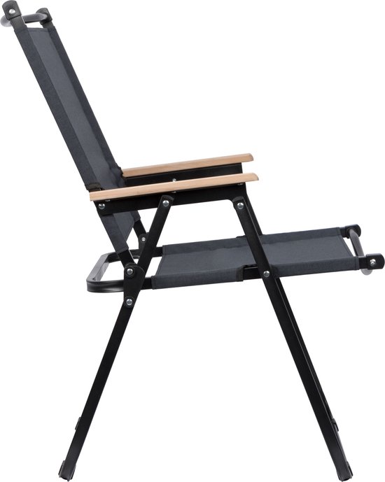 Abbey Camp Opvouwbare Stoel - Lucca-085 - Antraciet/Zwart van Abbey Camp — afbeelding 3