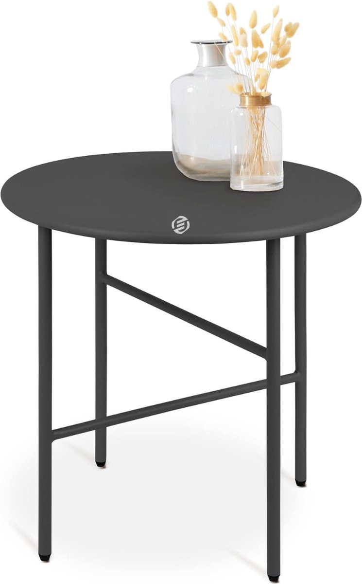 Equivera Bijzettafel Buiten - Bijzettafel Tuin - Salontafel Buiten - Salontafel Tuin - Koffietafel Buiten - Voor Binnen en Buiten - Must Have Voor Jouw Tuin! Zwart