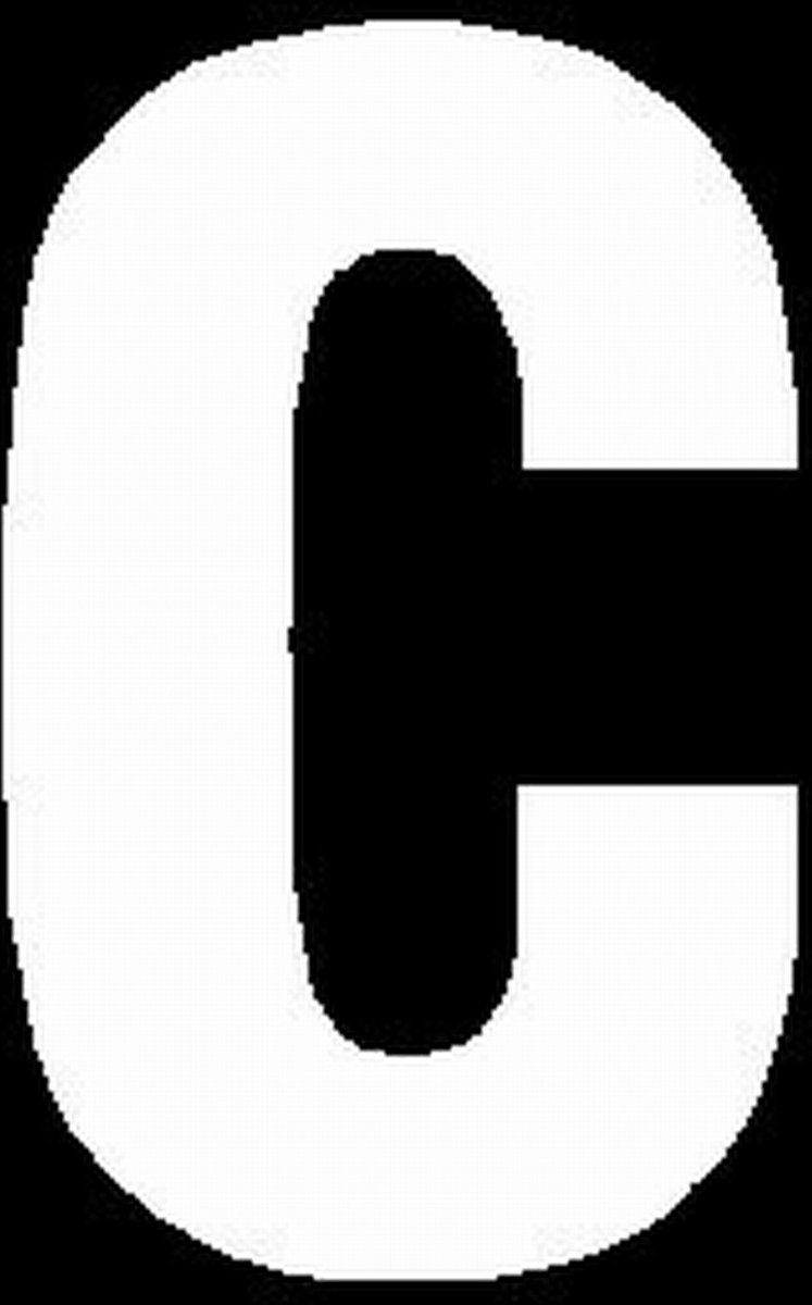 WEBCO Lettersticker C WIT 10x5cm plakletter huisnummersticker toevoeging huisnummer