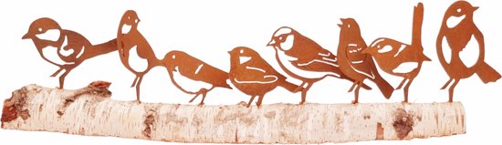 Dream-Garden Tuindecoratie zeven vogels roest set 3
