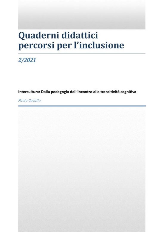 Intercultura: dalla pedagogia dell'incontro alla transitivit ... - cover