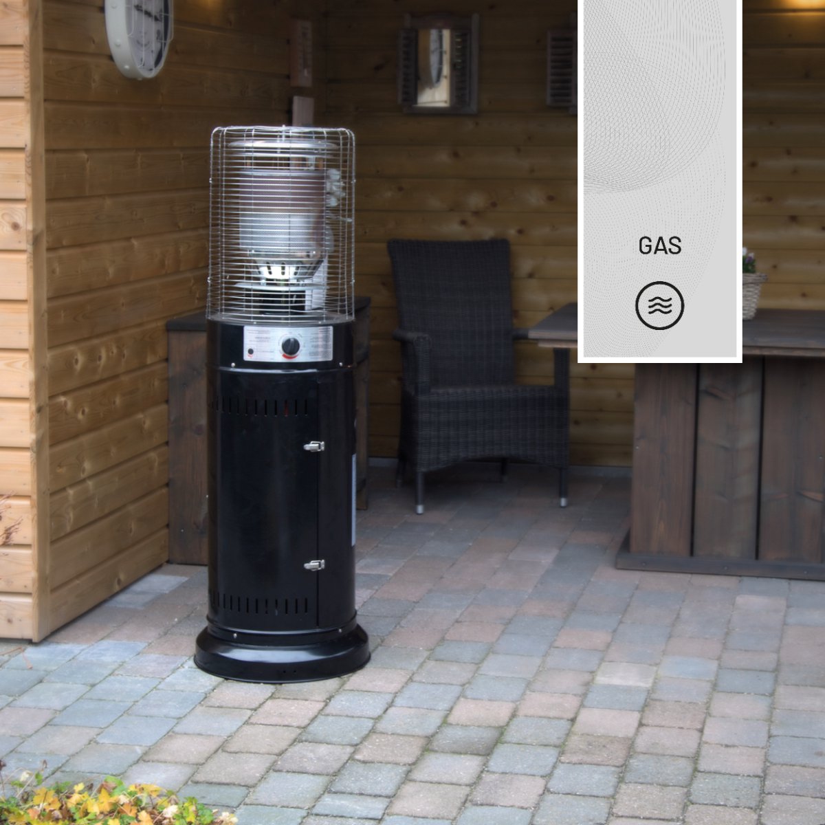 Sunred - COMBIDEAL - Heater & Hoes - Propus - Gas lijn - Grijs - Staand model - Terrasverwarmer - Gas - 10000 W - Verschillende standen - Piezo ontsteking - Gas heater - Compleet: incl. gasdrukregelaar & slang – foto 8