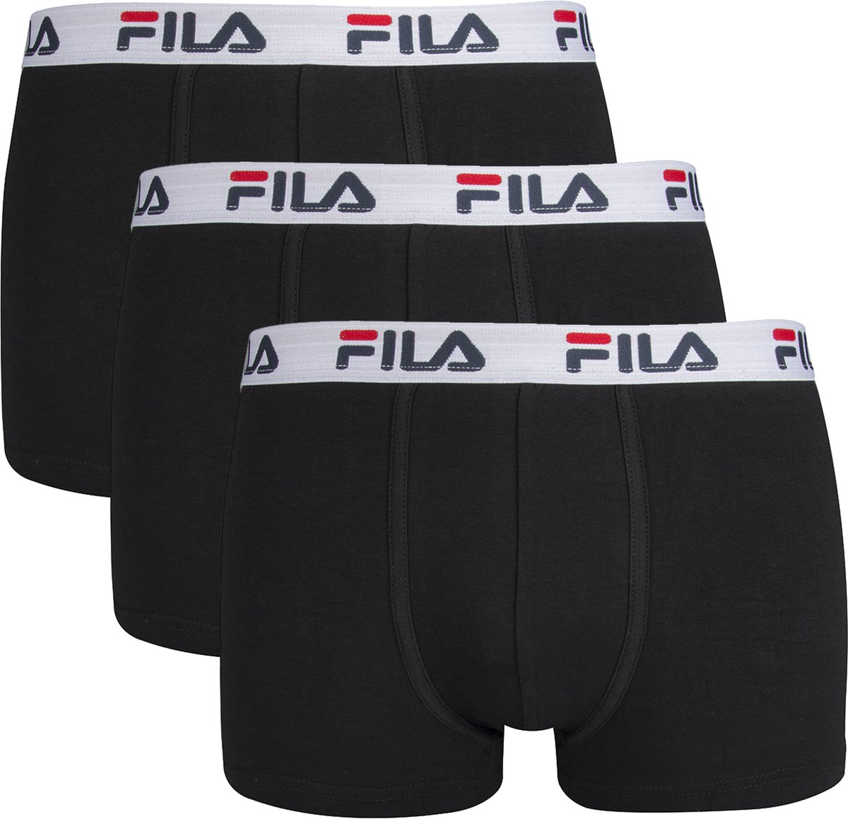 FILA - Basic Boxershorts | 3-Pack | Heren Boxershorts | Maat S - Zwart