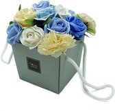 Bol.com Zeep Bloemen Boeket - Blauwe Bruiloft Bloemen - 16x14 x14cm aanbieding