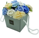 Zeep Bloemen Boeket - Blauwe Bruiloft Bloemen - 16x14 x14cm