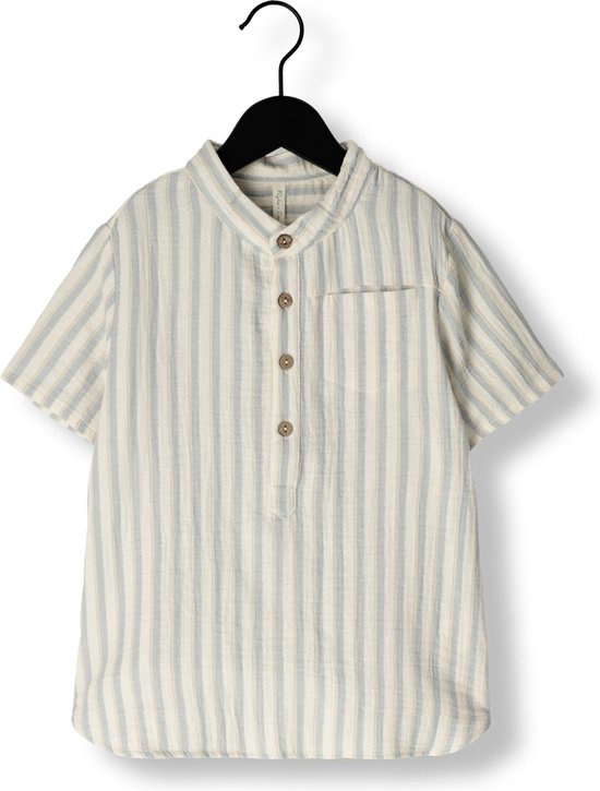 Rylee + Cru Mason Shirt Ocean Stripe - met lange mouwen - Jongens Beige - Maat 104/110
