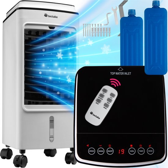 Foto: Dynter mobiele airconditioning draagbar airco aircooler draadloze luchtkoeler mini ventilator zwart sm211