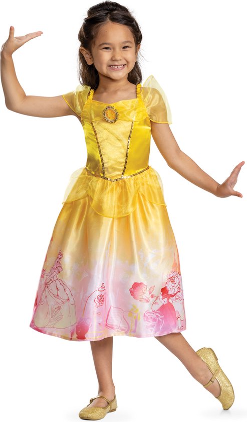 DISNEY Prinses - BEAUTY & THE BEAST, Belle Verhalenboek jurk Classic, Maat M (7-8 jaar), Meisjes