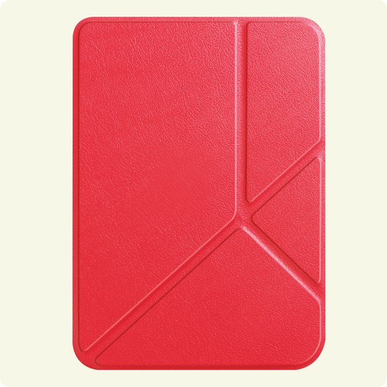 Hoesje Geschikt voor Kobo Clara BW Hoes Bescherm Hoesje Case Sleep Cover Trifold - Hoes Geschikt voor Kobo Clara BW Hoesje - Rood van Hoesje  — afbeelding 5