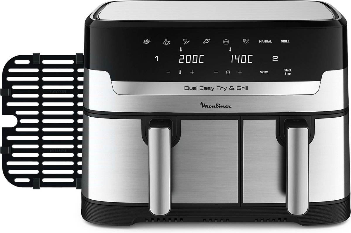 Afbeelding 3 van Moulinex Dual Easy Fry & Grill EZ905D20 - Airfryer - 8,3 L - Stainless Steel