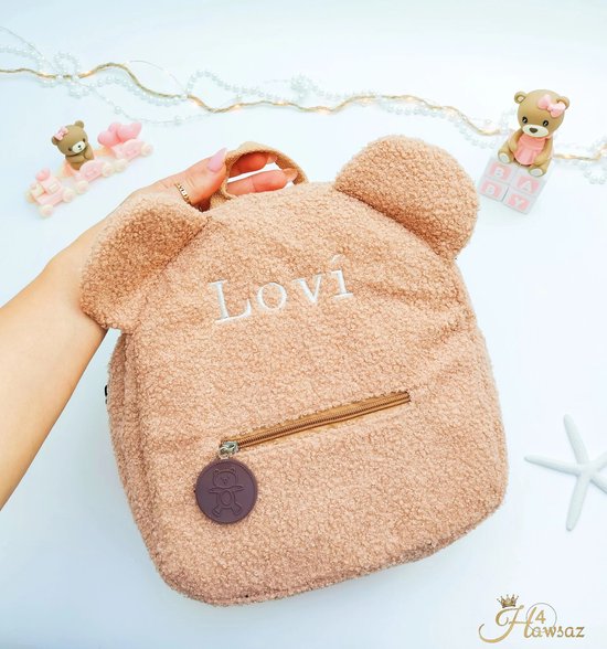 Foto: Rugtas teddy gepersonaliseerde tas geborduurd met naam cadeau gepersonaliseerd kerstcadeau teddy rugzak kids schooltas met naam teddy schooltas kinderen kleuter teddy bag rugzakken voor jongens en meisjes teddy tas