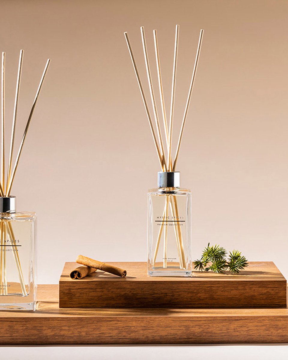 English Home - Mystic Spices - Premium Collection -Geurstokjes - Huisparum - Heerlijke Geurverspreider -Luxe uitvoering- Cadeau idee - 525 ml