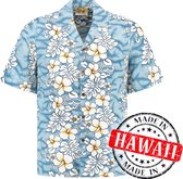 Hawaii Blouse Mannen - Shirt - Hemd - 100% Katoen - Overhemd Heren Korte Mouw - Made in Hawaii "Oceaan Oase" Maat S