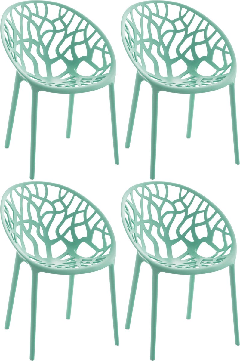 Clp Hope Set van 4 Tuinstoelen Stapelbaar Weerbestendig Kunststof lichtgroen