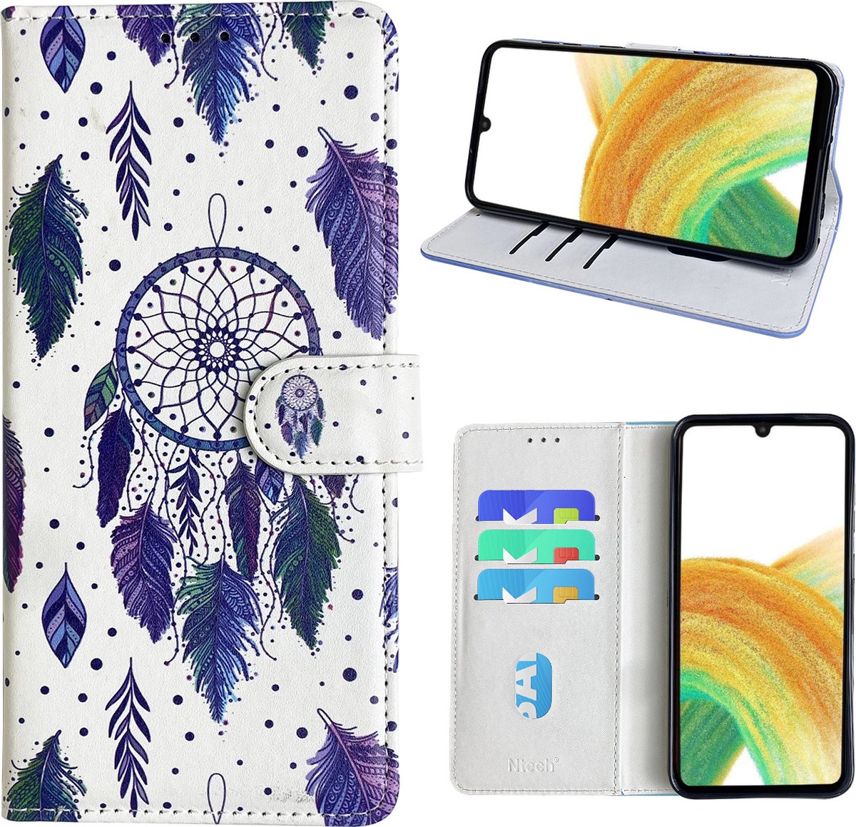 Hoesje geschikt voor Samsung Galaxy A33 (4G/5G) Bookcase met dromenvanger print