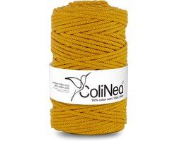 ColiNea - Touw - katoenen - koord - Katoenkoord - macramé - 5 mm x 100 m - mosterd kleur